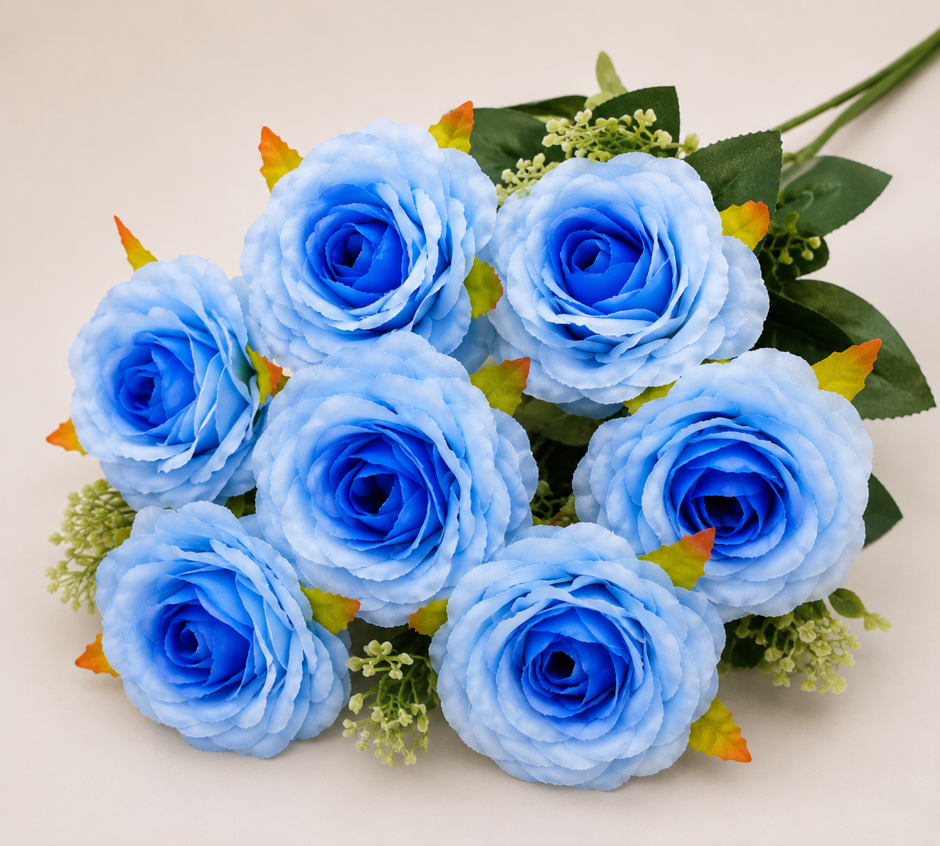 Handmade Artificial Kali Rose 8 Patti Bunch – Available in 9 Colors | Decorative Flowers for Home, Wedding & Event Décor