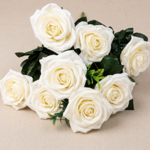 Handmade Artificial 3 Kona 6 Patti Rose Bunch – 5 Colors Available | Decorative Fabric Flower Bunch